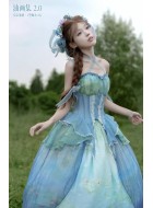 Cyans Qing Monet's Water Lilies Corset Top I Skirts and Sets(4 Colours/Full Payment Without Shipping)
